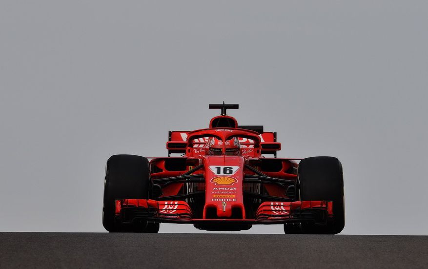 Charles Leclerc con el Ferrari en los pasados test de Abu Dabi
