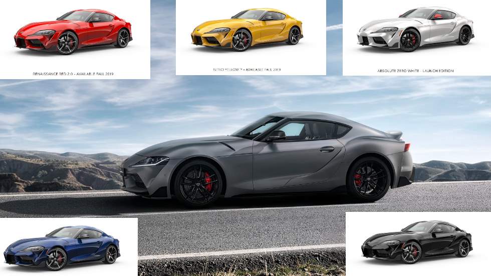 Toyota Supra 2019: desvelados los colores del nuevo deportivo, ¿con cuál te quedas?