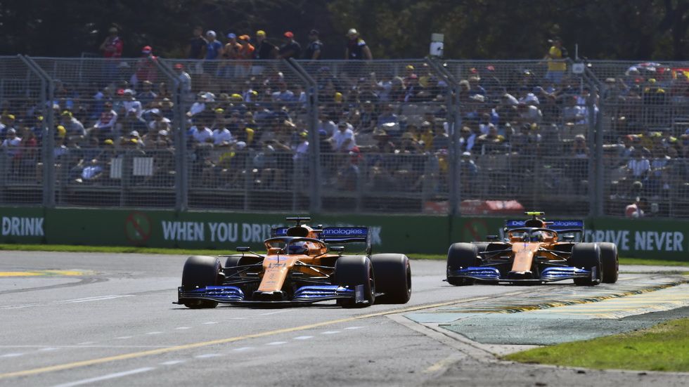 Sainz delante de su compañero Norris en el pasado GP de Australia