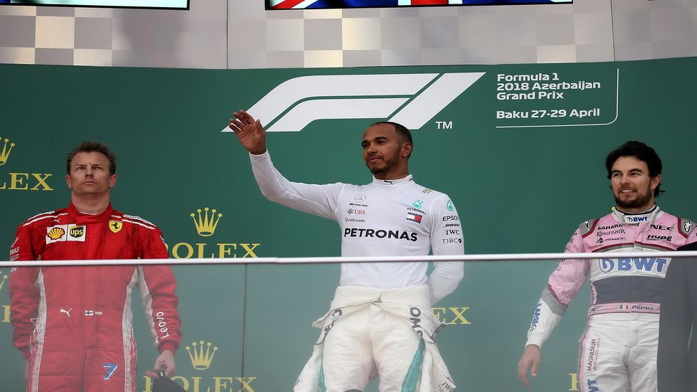 El podio del GP de Azerbaiyán de 2018