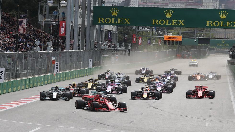 Salida de la carrera de Azerbaiyán de 2018