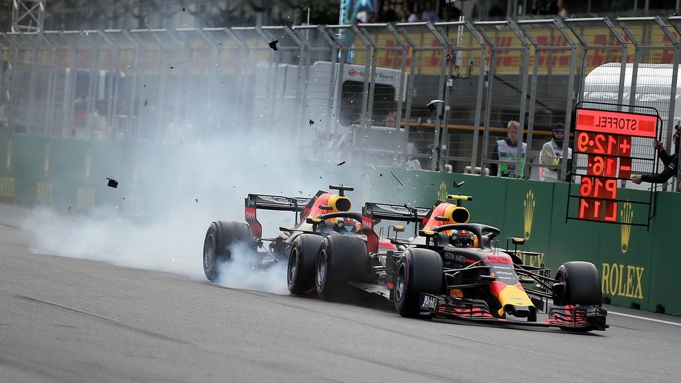 Accidente entre los dos Red Bull en la carrera de 2018