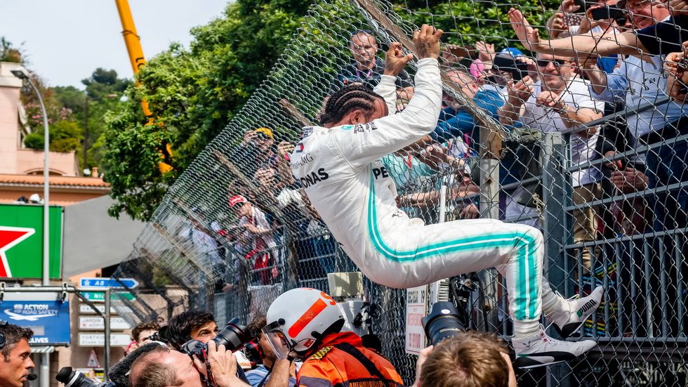 Así celebró Hamilton su 85ª pole en F1
