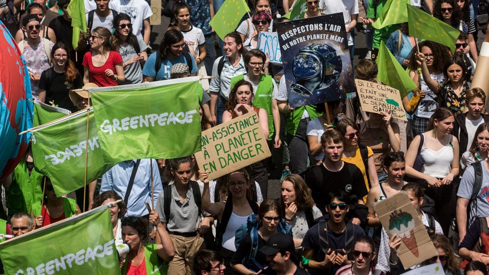 Manifestación francesa contra el cambio climático