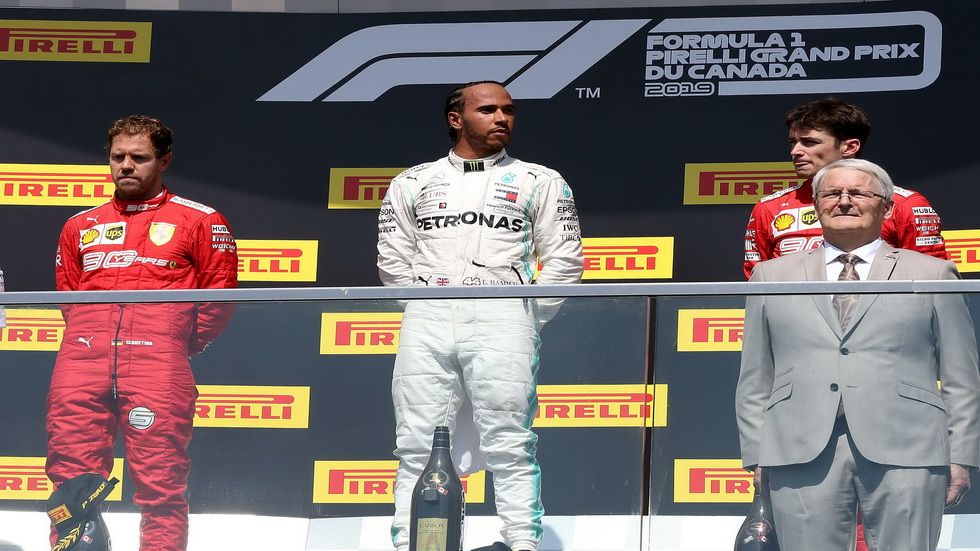 Podio del pasado GP de Canadá con Hamilton 1º y Vettel 2º