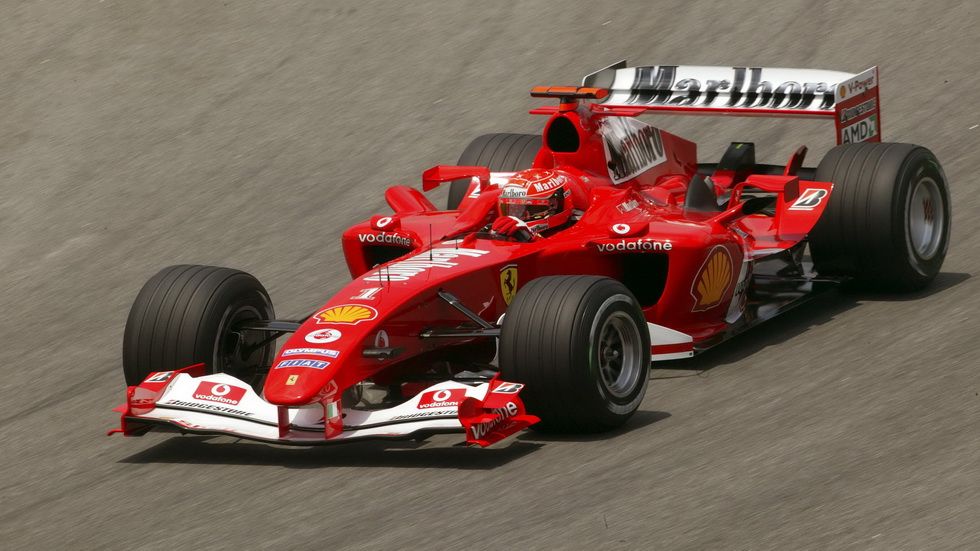 Michael Schumacher con el Ferrari 2004