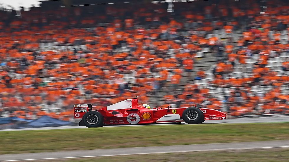 Mick Schumacher con el Ferrari F2004