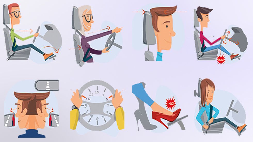 La DGT explica cómo se ha de sentar correctamente el conductor en el coche. | Apertura: DGT | Apoyo: iStock