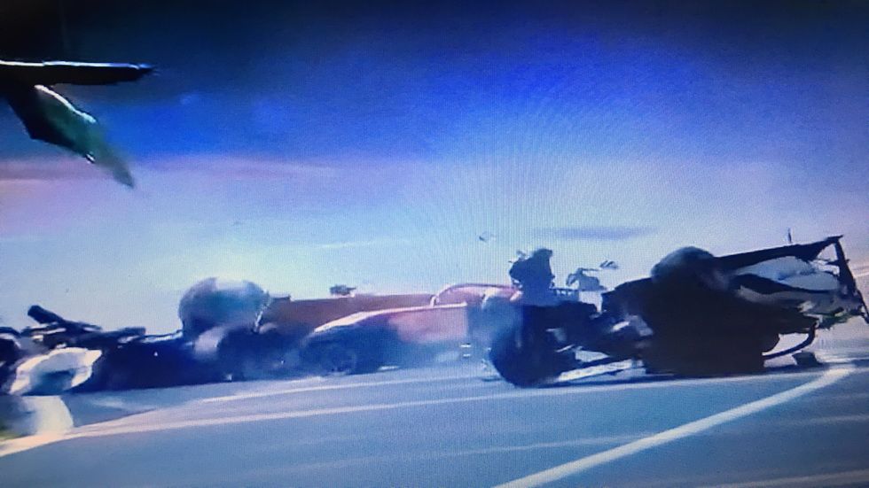 Fotograma del accidente entre Correa y Hubert