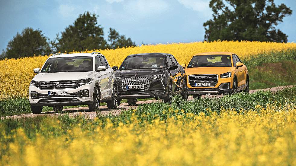 Audi Q2, DS 3 Crossback y VW T-Cross: qué SUV pequeño de gasolina es mejor