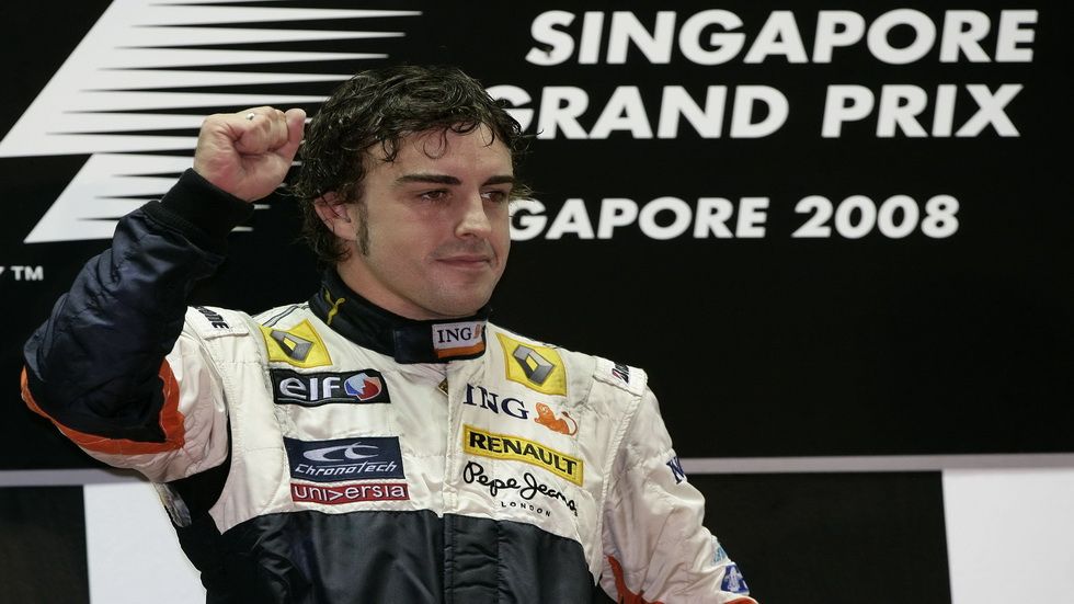 Alonso ganó en Singapur en 2008 cuando partía desde la 15ª posición de la parrilla