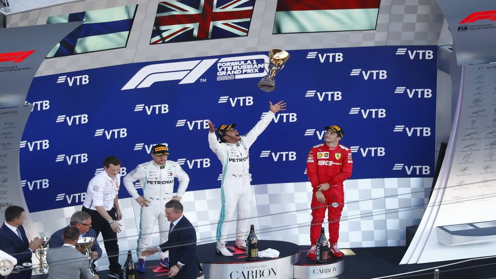 Podio del GP de Rusia