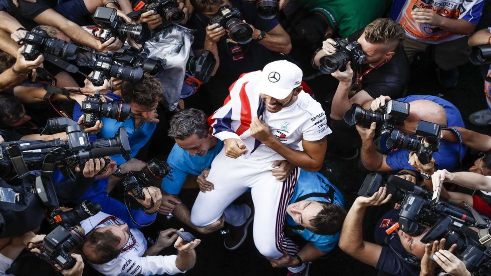 Lewis Hamilton era feliz tras conseguir su quinto título en el GP de México el año pasado
