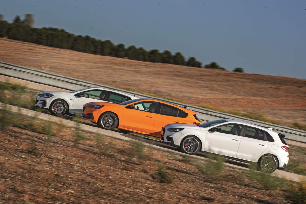 Comparativa GTI: Ford Focus ST, Hyundai i30 N Performance y VW Golf GTI TCR