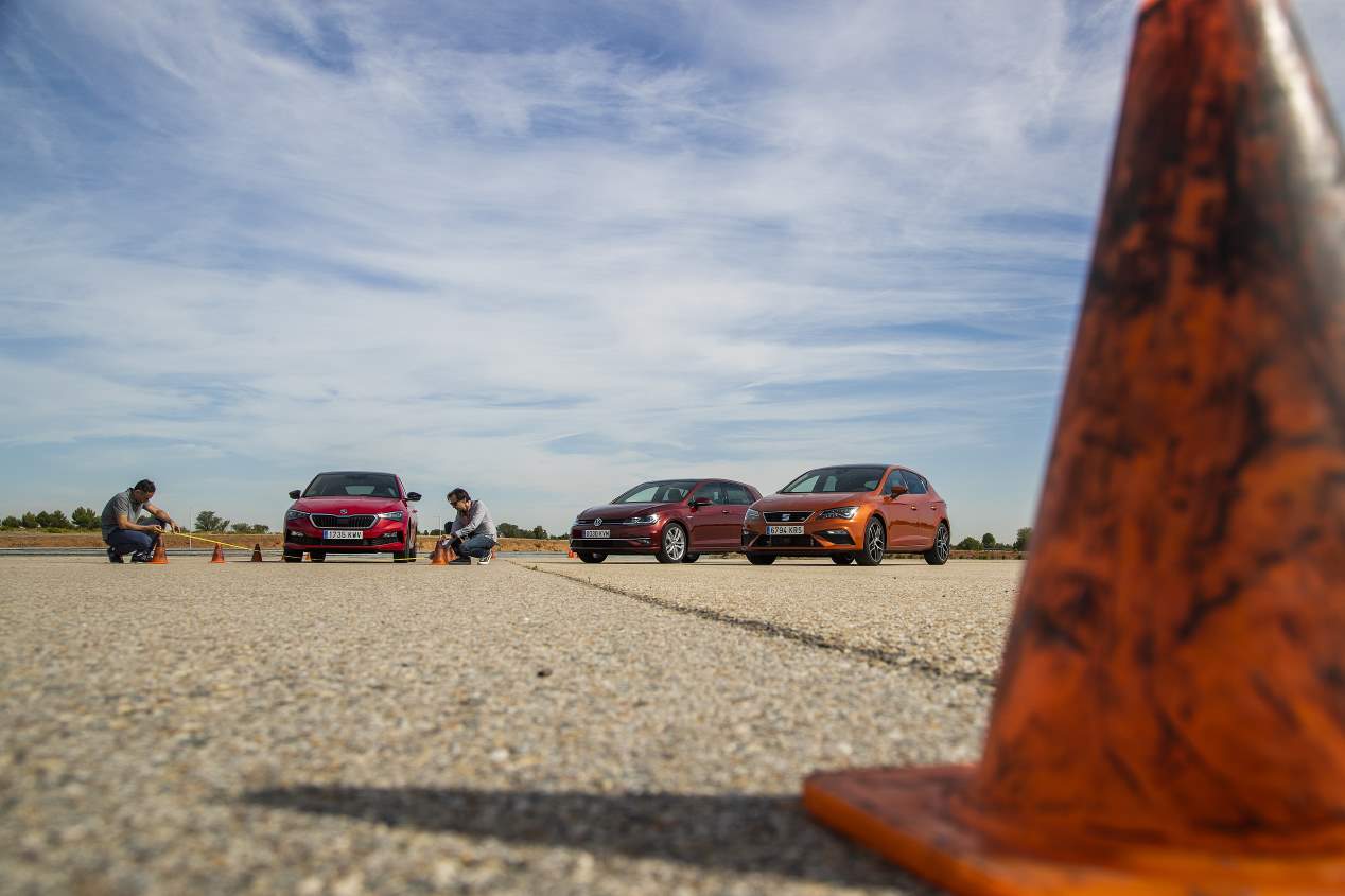 Comparativa de compactos: Seat León, Skoda Scala y VW Golf