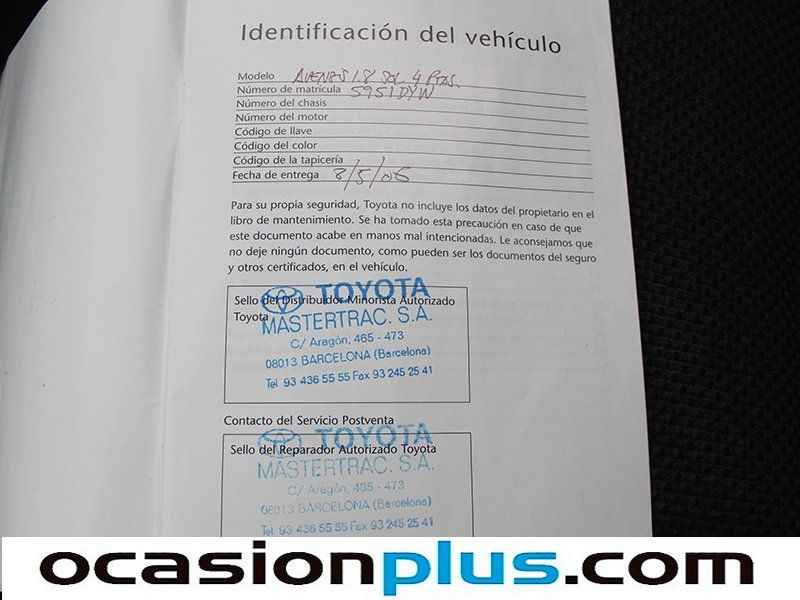 Toyota Avensis 1.8 VVT-i Sol 129CV