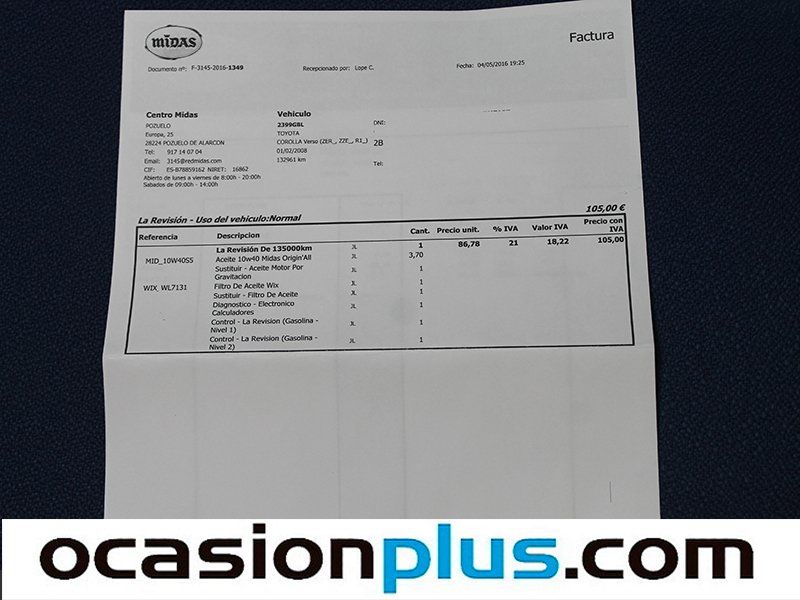 Toyota Corolla Verso 1.8 VVT-i Sol M-MT 95 KW (129 CV) 7 PLAZAS
