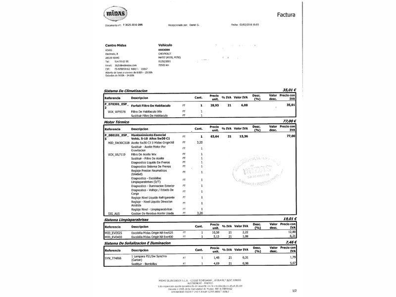 Chevrolet Matiz 1.0 SE 65CV