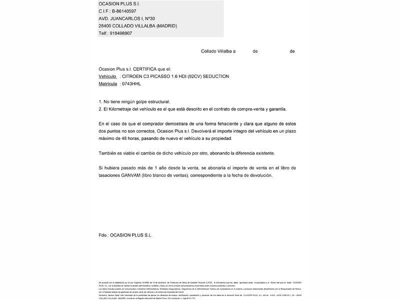 Citroen C3 Picasso 1.6 HDI Attraction 68kW (92CV)