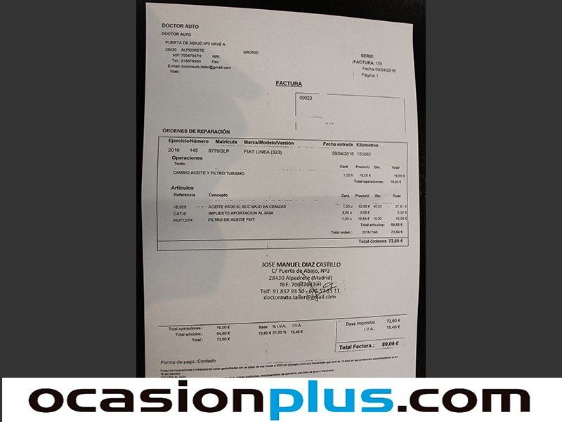 Fiat Linea 1.3 Multijet 16v Dynamic 66 kW (90 CV)