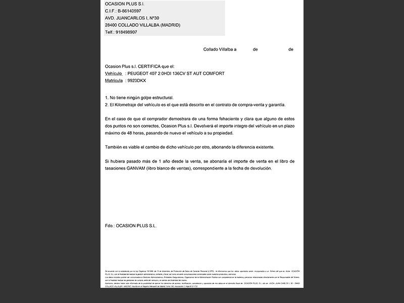 Peugeot 407 2.0 HDI ST Confort