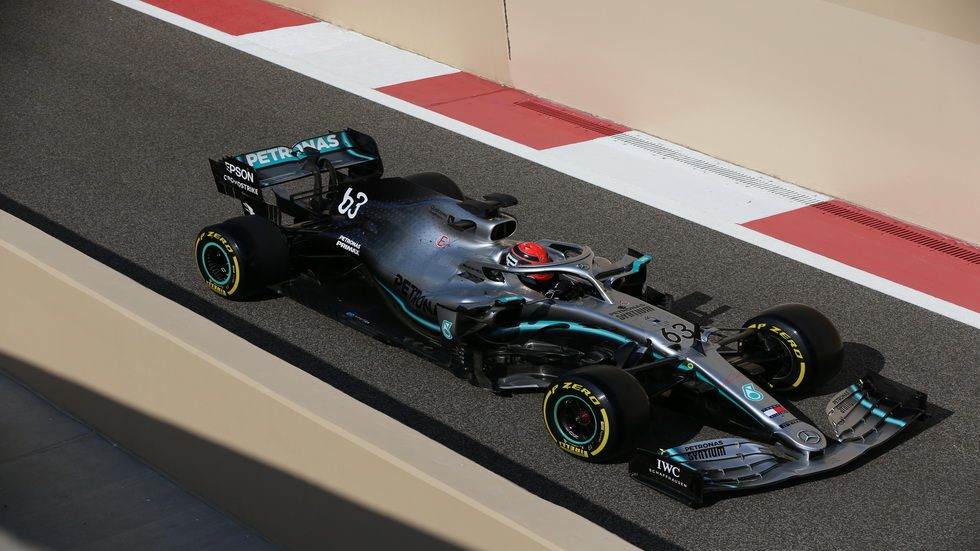 George Russell con el Mercedes