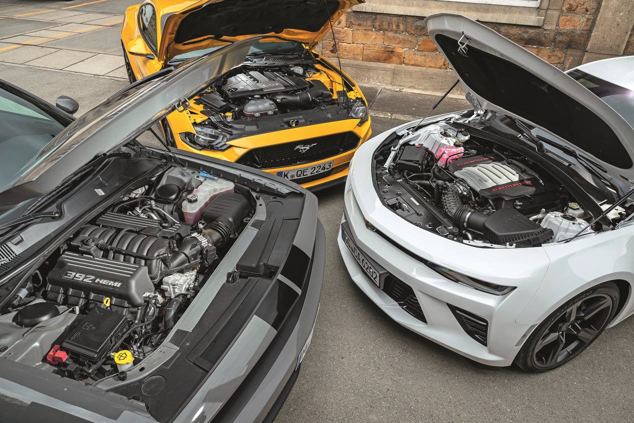 Chevrolet Camaro, Dodge Challenger y Ford Mustang, frente a frente