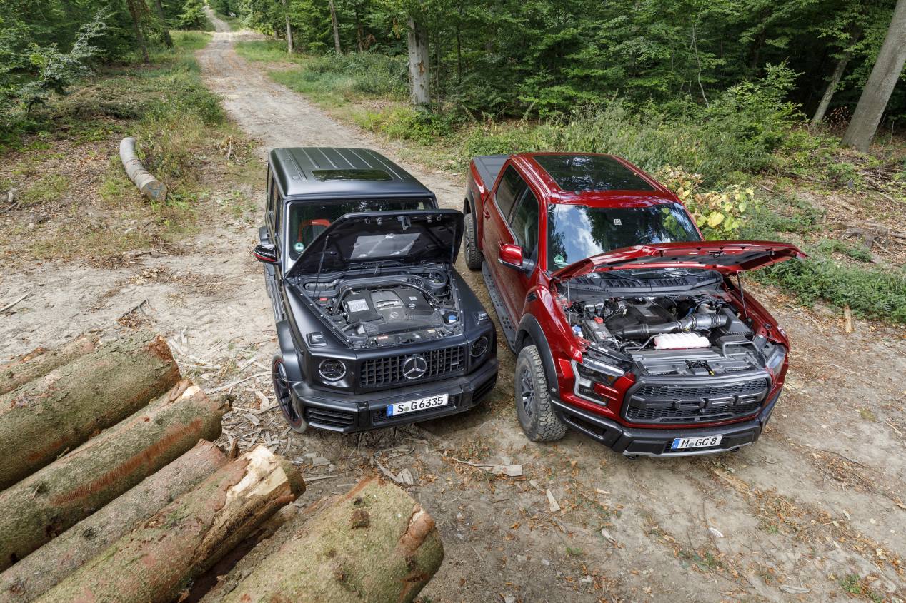 Ford F-150 Raptor y Mercedes-AMG 63 G, frente a frente