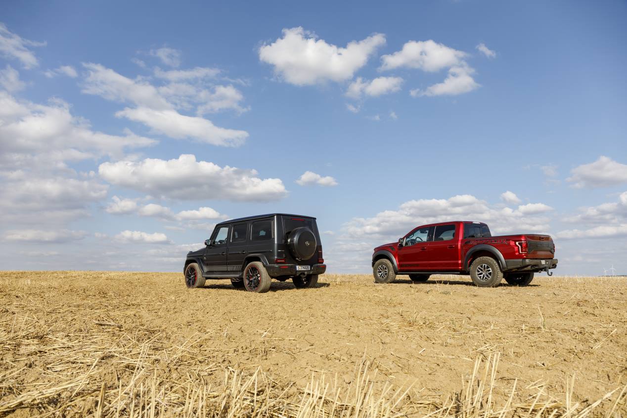 Ford F-150 Raptor y Mercedes-AMG 63 G, frente a frente