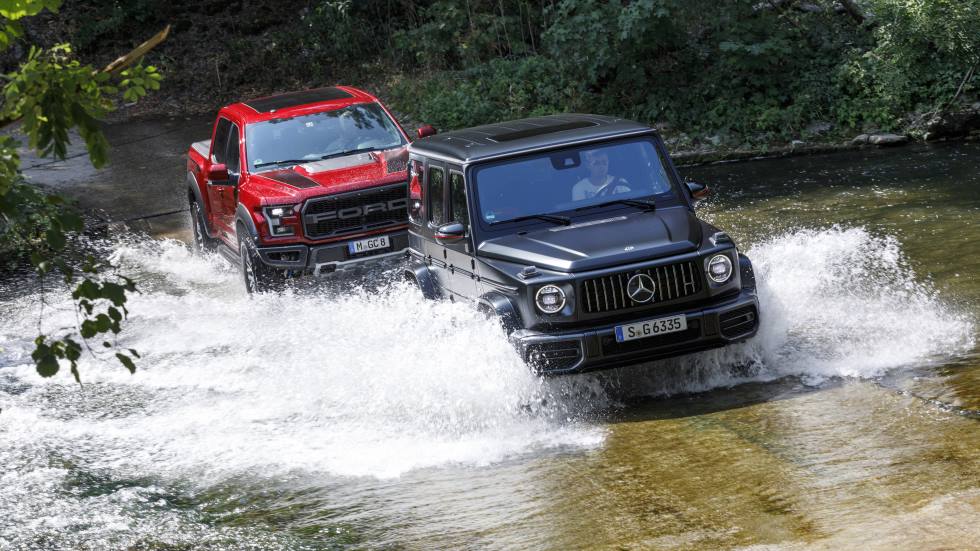 Ford F-150 Raptor y Mercedes-AMG 63 G: dos 4x4 muy bestias, a prueba Ford F-150 Raptor y Mercedes-AMG 63 G: dos 4x4 muy bestias, a prueba