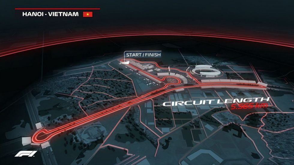 Plano del trazado del circuito de Hanoi