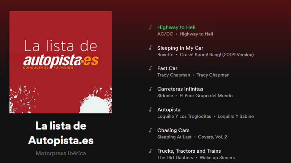 Las mejores canciones de coches: escucha la nueva lista de Spotify de Autopista.es