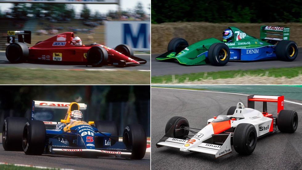 Los 10 monoplazas de Fórmula 1 más bonitos de la historia. | Fotos: Imago, Wikimedia Commons, Ferrari, Wiliams, BMW