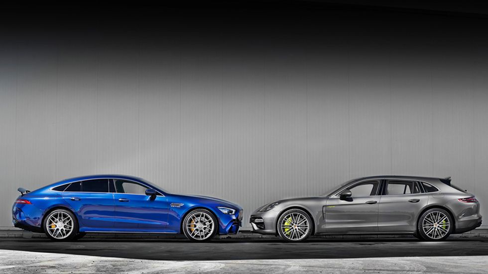 Mercedes AMG GT 63S 4 Matic 4 puertas / Porsche Panamera Turbo S E-Hybrid Sport Turismo