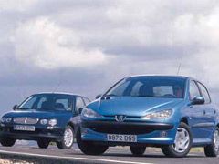 Peugeot 206 1.6 XT 5p / Rover 25 1.6 Classic 5p Peugeot 206 1.6 XT 5p / Rover 25 1.6 Classic 5p