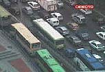 Colapsado el tráfico en Madrid tras chocar dos autobuses 