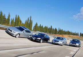 Audi A6 vs BMW 530d, Jaguar XF  y Mercedes E 350 