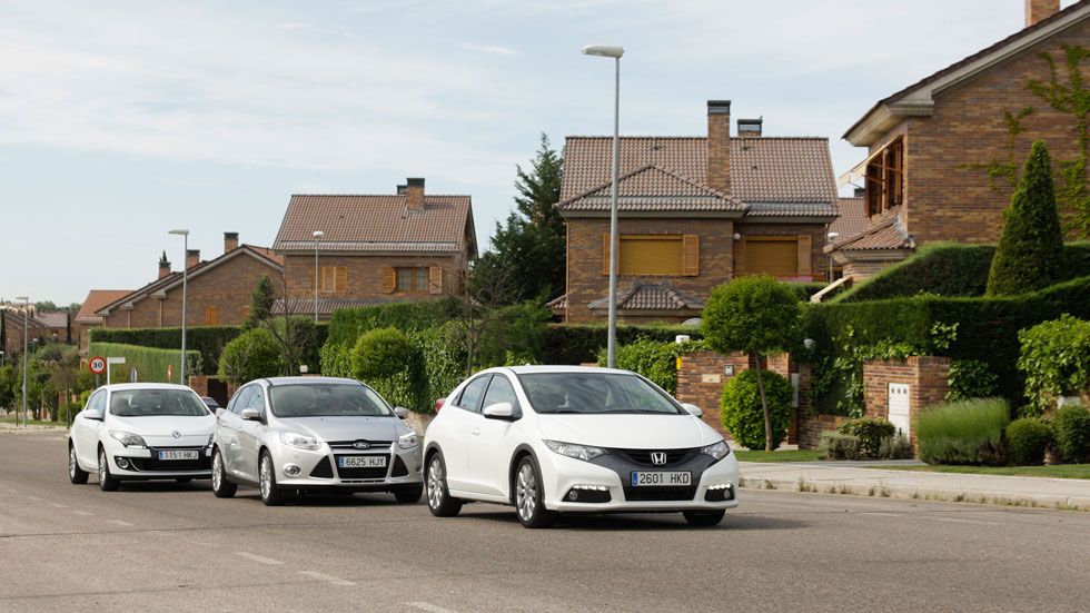Ford Focus 1.0 Ecoboost vs Honda Civic 1.4 i-VTEC y Renault Mégane 1.2 Tce