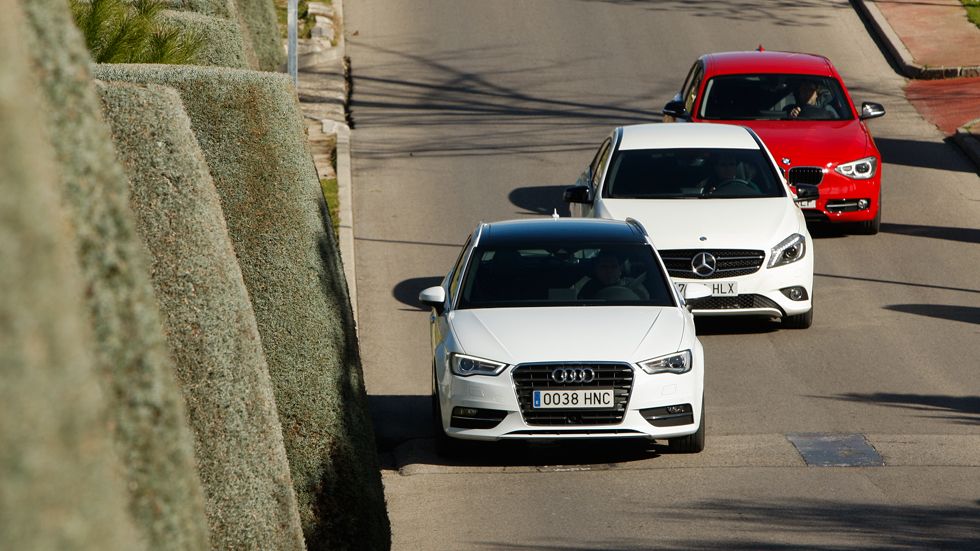 Comparativa: Audi A3 Sportback 2.0 TDi vs BMW 118d y Mercedes A 200 CDI