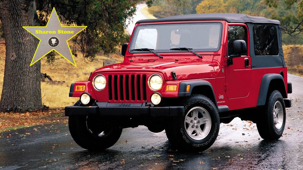 El primer coche de los famosos: Sharon Stone (Jeep Wrangler)