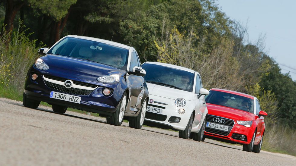 Comparativa: Audi A1 1.2 TFSI vs Fiat 500 0.9 TwinAir y Opel Adam 1.4