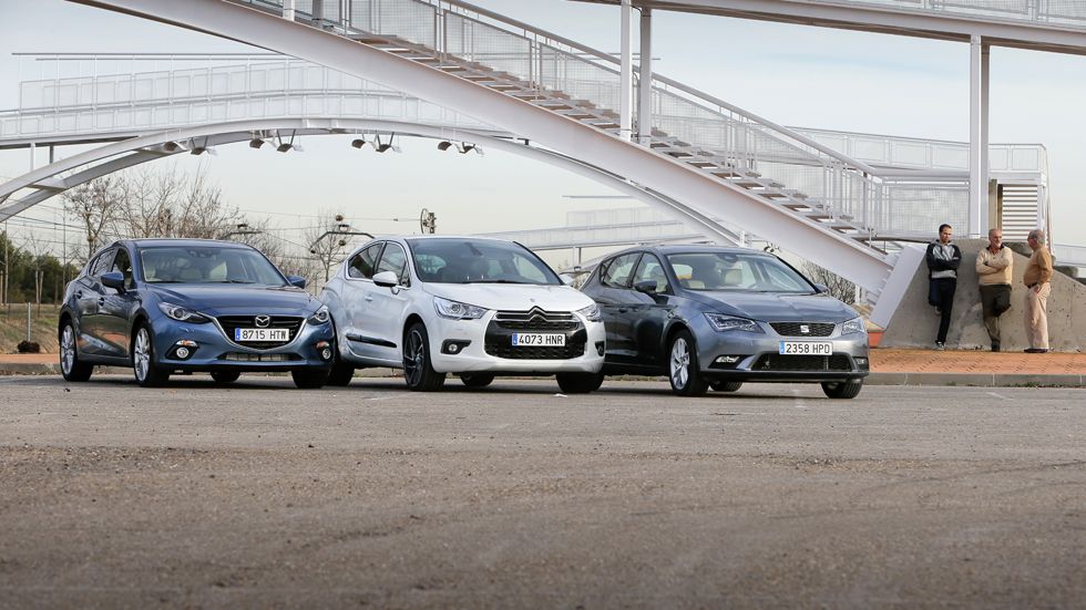 Comparativa: Citroën DS4 2.0 HDI vs Mazda 3 2.2D y Seat León 2.0 TDI