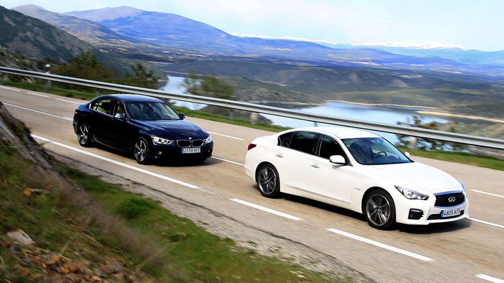 Comparativa: BMW Serie 3 ActiveHybrid vs Infiniti Q50 Hybrid 3.5 AWD