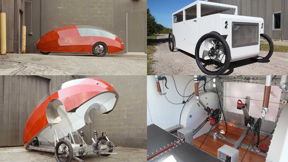 Cyclone y Zeppelin, coches de propulsión humana