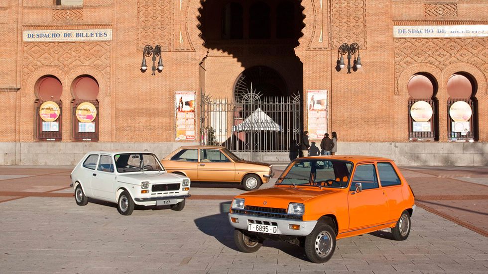 Prueba clásica: Seat 127, Renault 5 y Ford Fiesta, sensacional cartel