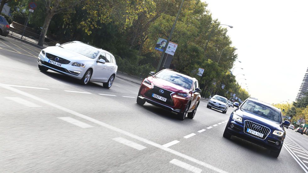 Comparativa: Audi Q5 Hybrid vs Lexus NX 300h y Volvo V60 Plug-in Hybrid