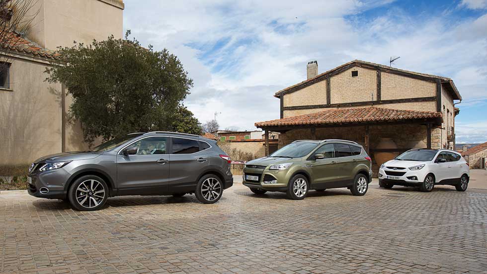 Comparativa: Ford Kuga 2.0 TDCI vs Hyundai ix35 1.7 CRDi vs Nissan Qashqai 1.6 dCi