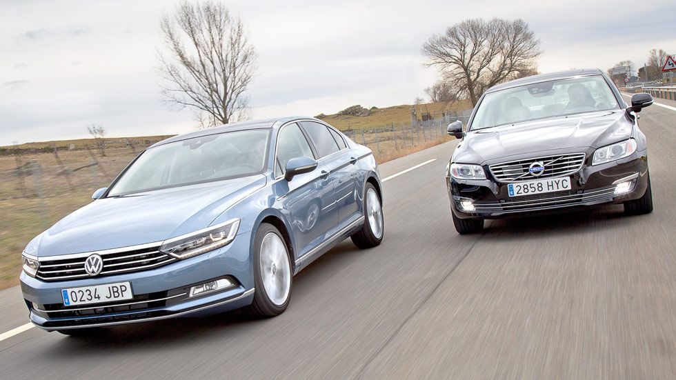 Comparativa: VW Passat 2.0 TDi BiT 4Motion DSG vs Volvo S80 D5 AWD Aut.