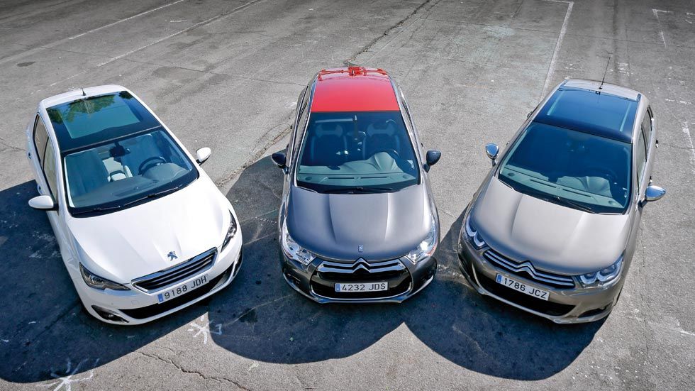 Citroën C4 1.6 BlueHDi contra DS 4 1.6 BlueHDi y Peugeot 308 1.6 BlueHDI