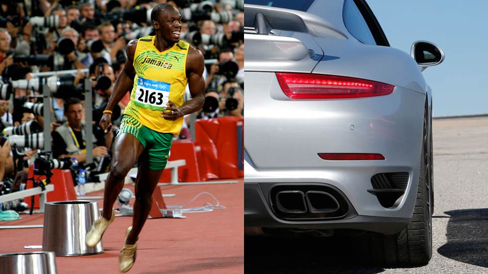 Usain Bolt frente a los deportivos más rápidos del momento